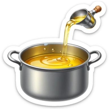 cooking oil boiling in pot sticker