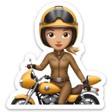 woman rider riding motorbiker sticker