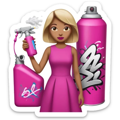 emoji della madonna vestita di fucsia con una bomboletta spray per fare i grafiti
 sticker
