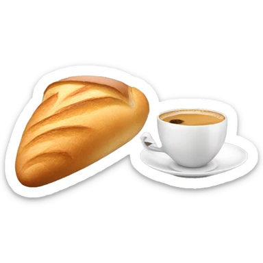 Ratón tomando un café con un baguette en la vista de la torre efiel sticker