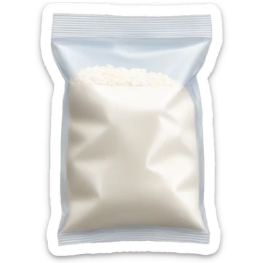 Small ziploc Baggie filled with white cornstarch  sticker