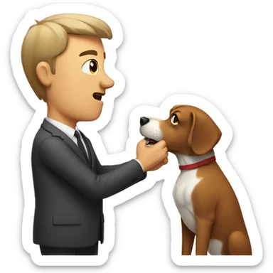 Arguing with a dog sticker