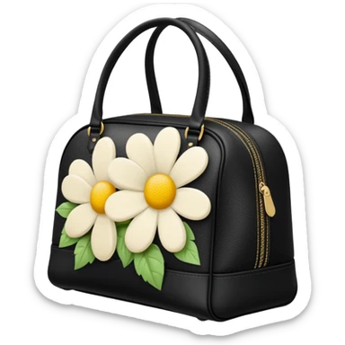 A sports bag with a cream print in a small flower sticker