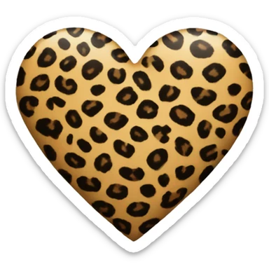 Leopard print heart sticker