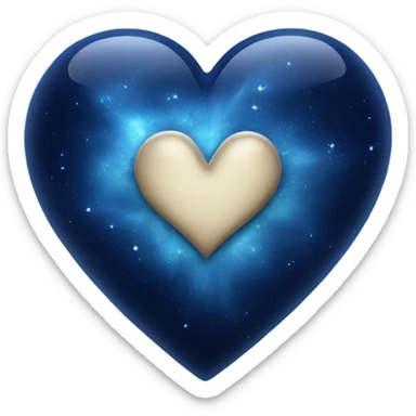 Dark blue cosmic heart sticker