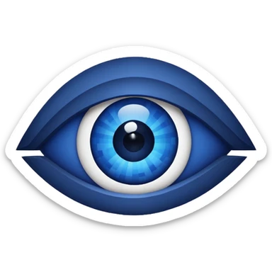 eye symbol, dark blue, minimal, pixelated sticker