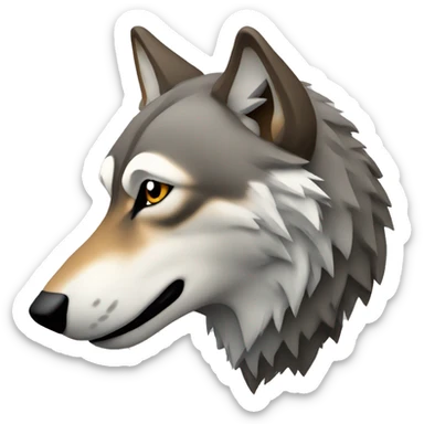 wolf head in profile   sticker