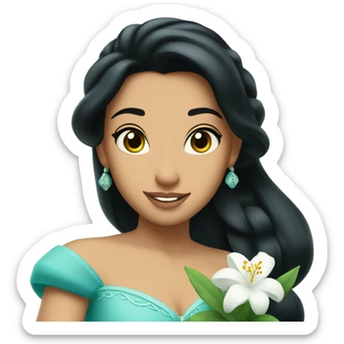 Jasmine disney princess with jasmine flower sticker