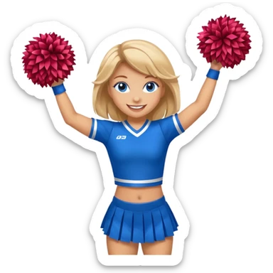 Full body , female , cheerleader , blue eyes sticker