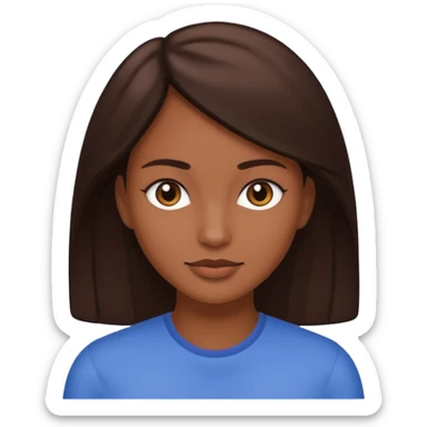 femme blanche brune avec des cheveux lisse (cheveux plus foncé presque noir) sticker