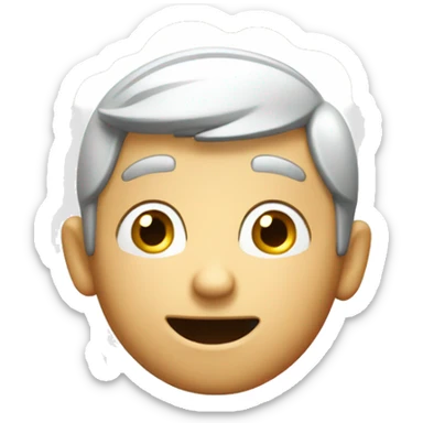 Smiling French man have a surprised sticker