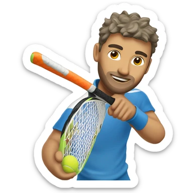 jugador de padel con pala sticker