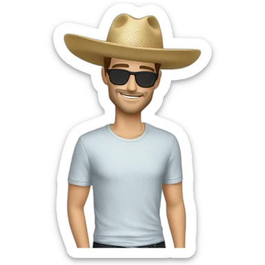 Un hombre con sombrero hugo boss camiseta armani  sticker