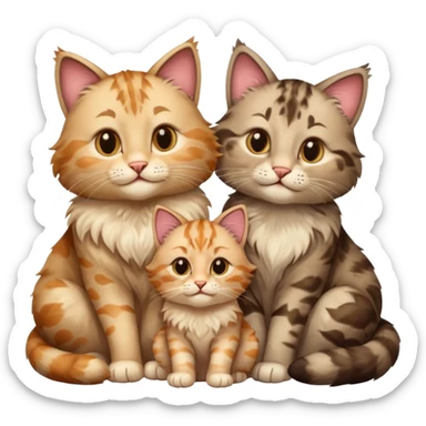 same but with 2 large cats and 2 kittens sticker