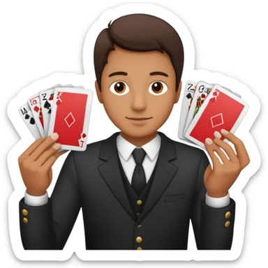 A Man holding 6 in one hand, 7 in the other Hand.  sticker