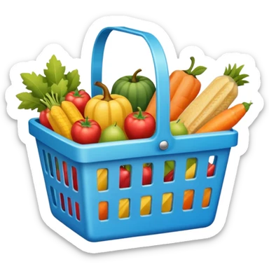 
shopping basket with groceries sticker