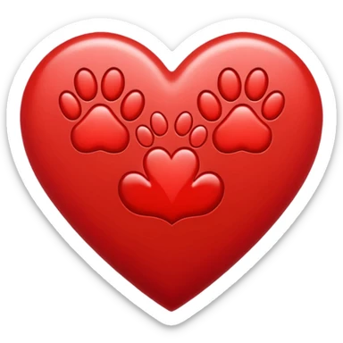 heart with tiny paw prints forming a border sticker