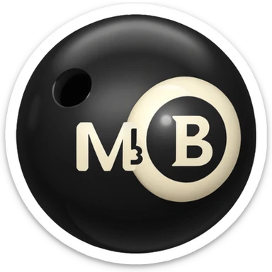 Black pull Ball with MB written on it. Nothing else no holes or anything. sticker