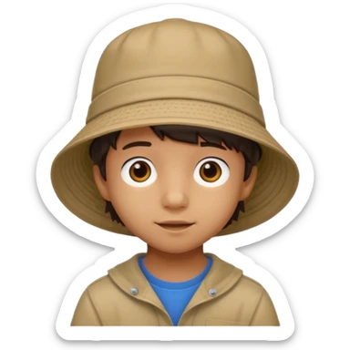bucket hat kid sticker