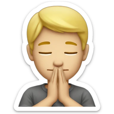 a blond man praying sticker