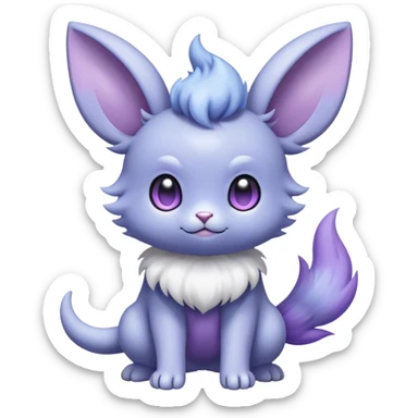 Minccino-Espurr-creature-hybrid sticker