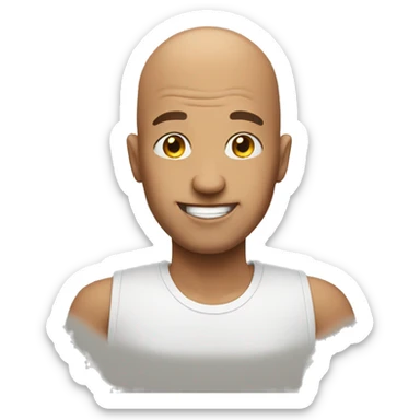 Bald head say hi sticker