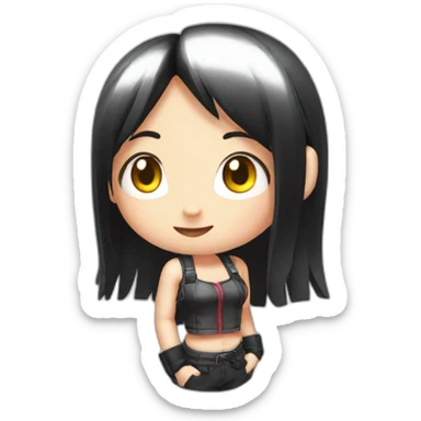 Tifa doing a wink of an eye sticker
