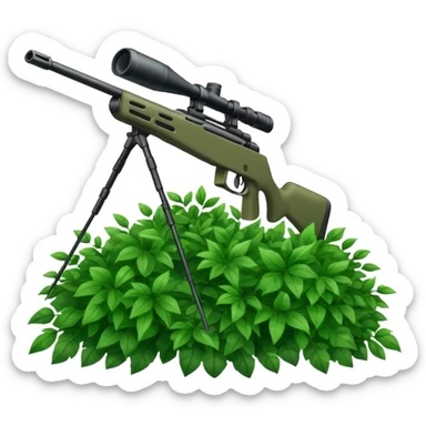 long sniper in a big bush sticker