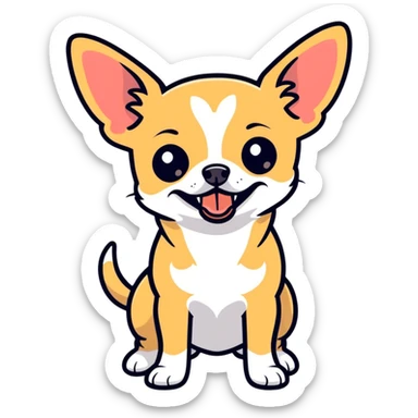 Chihuahua with tongue hanging out side of mouth sticker