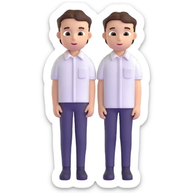 white shirt with three white buttons for a boy sticker