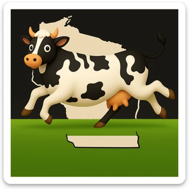 Add the outline of the state of Wisconsin in the background behind the cow and grass field sticker