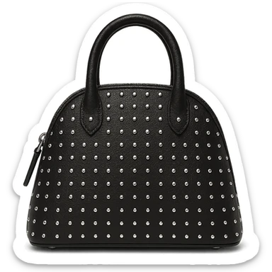 Alaïa Teckel bag, close-up of the studded leather texture, luxury fashion detail, minimalist, on white background sticker