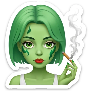 Jenny (from Jenny mod in minecraft) smokes weed sticker