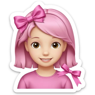 little girl with ribbon hairclip sticker