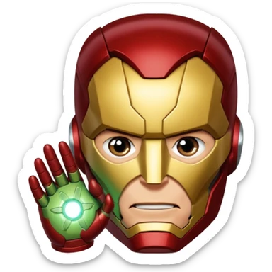 Iron man pinching loki on face  sticker