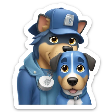 Bluey and bingo cartoon sticker