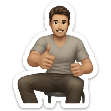 the brunette guy points with his finger you can't do that sticker