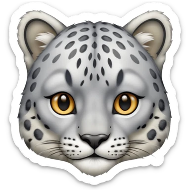 snow leopard face sticker