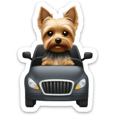 Yorkie driving  sticker
