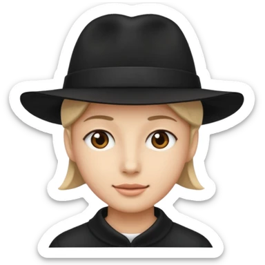 black hat wearing  sticker