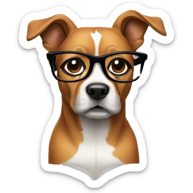 Dog with thug glasses sticker