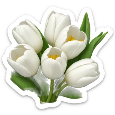 white tulip bouquet  sticker