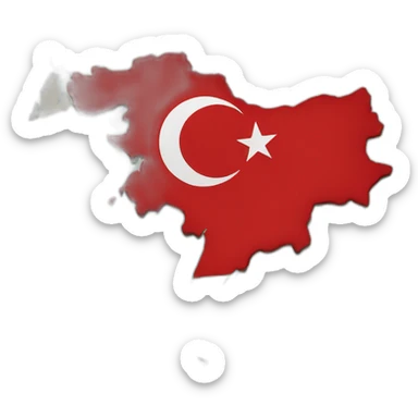 Turkish flag in the shape of a map of Türkiye  sticker