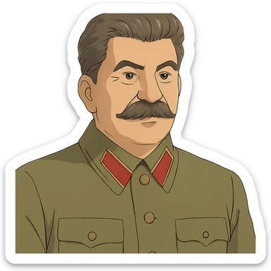 ghibli style portrait of Stalin sticker