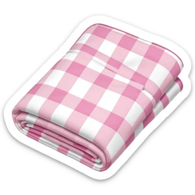 neatly folded pink and white checkered blanket sticker