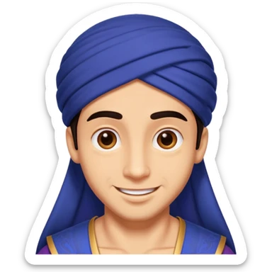 Alladin face only cute face young face sticker