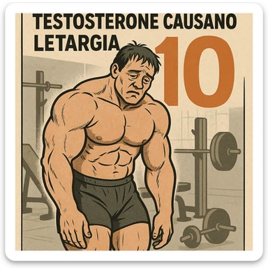  bodybuilder che fa cicli senza base di testosterone, con letargia fanne 10, in italiano se usi testo sticker