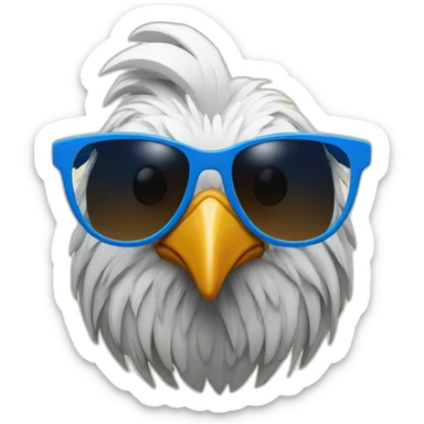 roosterwith blue sunglasses sticker
