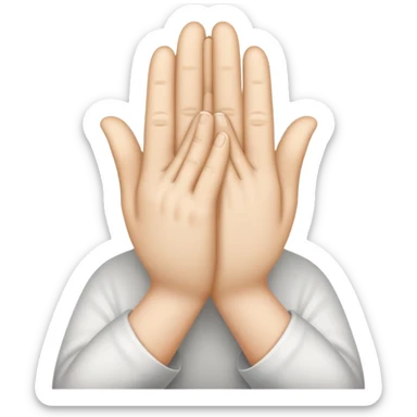 Prayer hands sad emoji  sticker