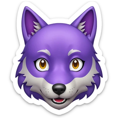 emoji of purple wolf sticker